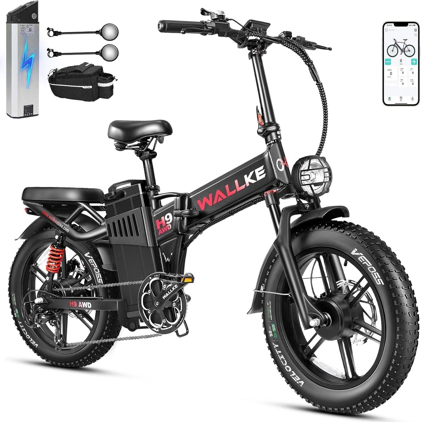 Electric Fat Tire Folding E-Bike for Adults - 20" Fat Tire with Hydraulic Brakes -