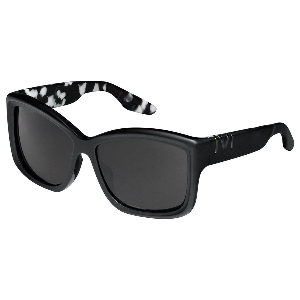 Beverly Matte Black Marble Sunglasses with Grey Lens -