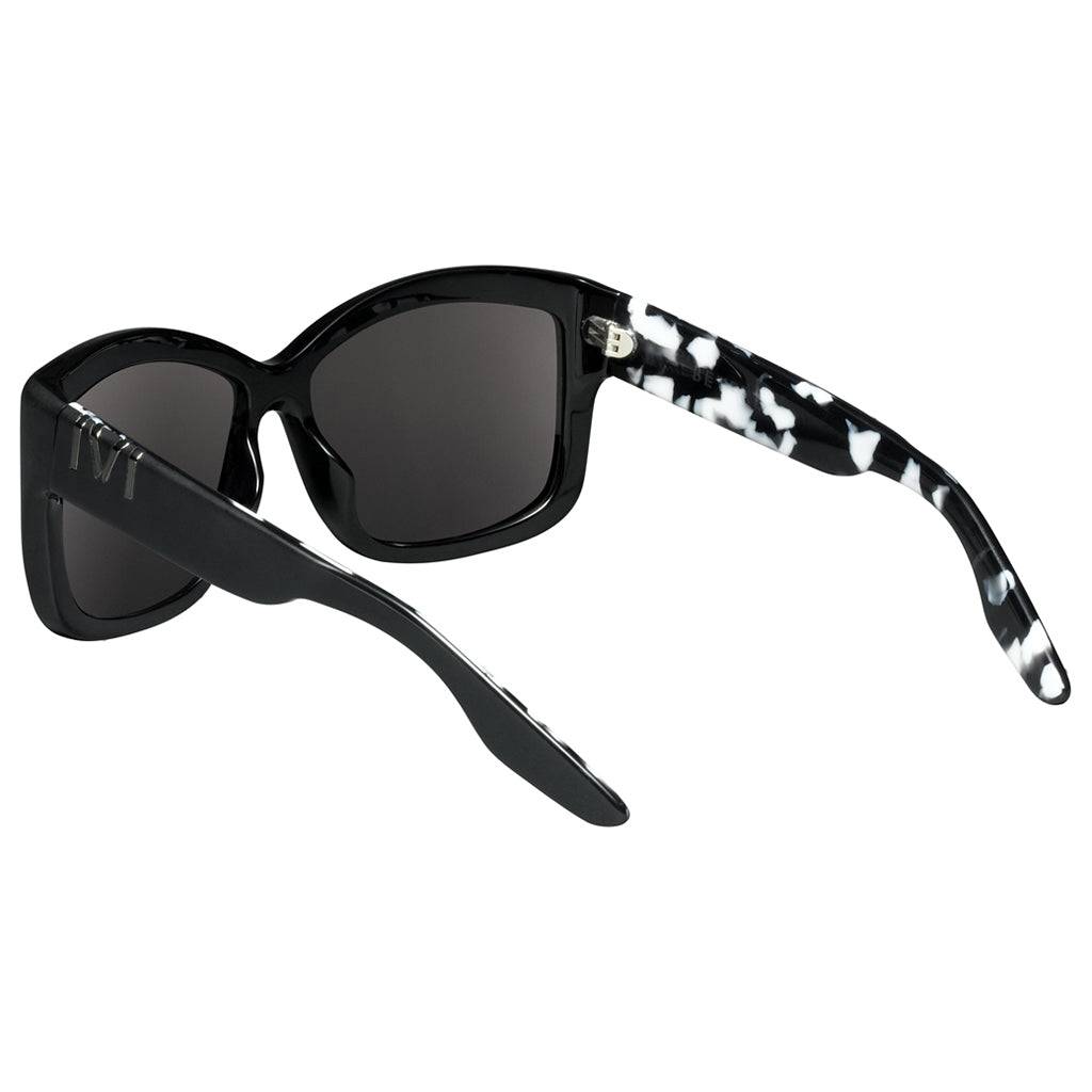 Beverly Matte Black Marble Sunglasses with Grey Lens -