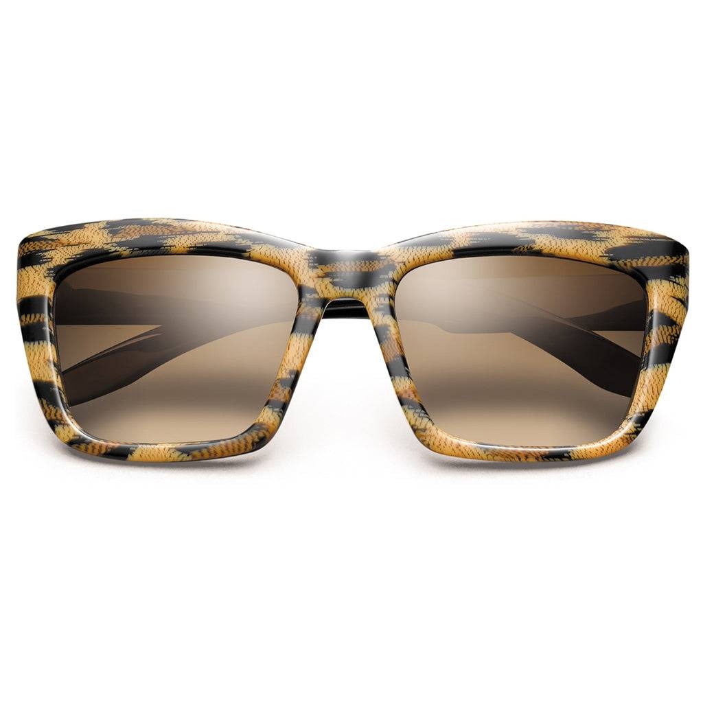 Bonnie Polished Leopard Sunglasses - Polished Black and Bronze Gradient Lens -