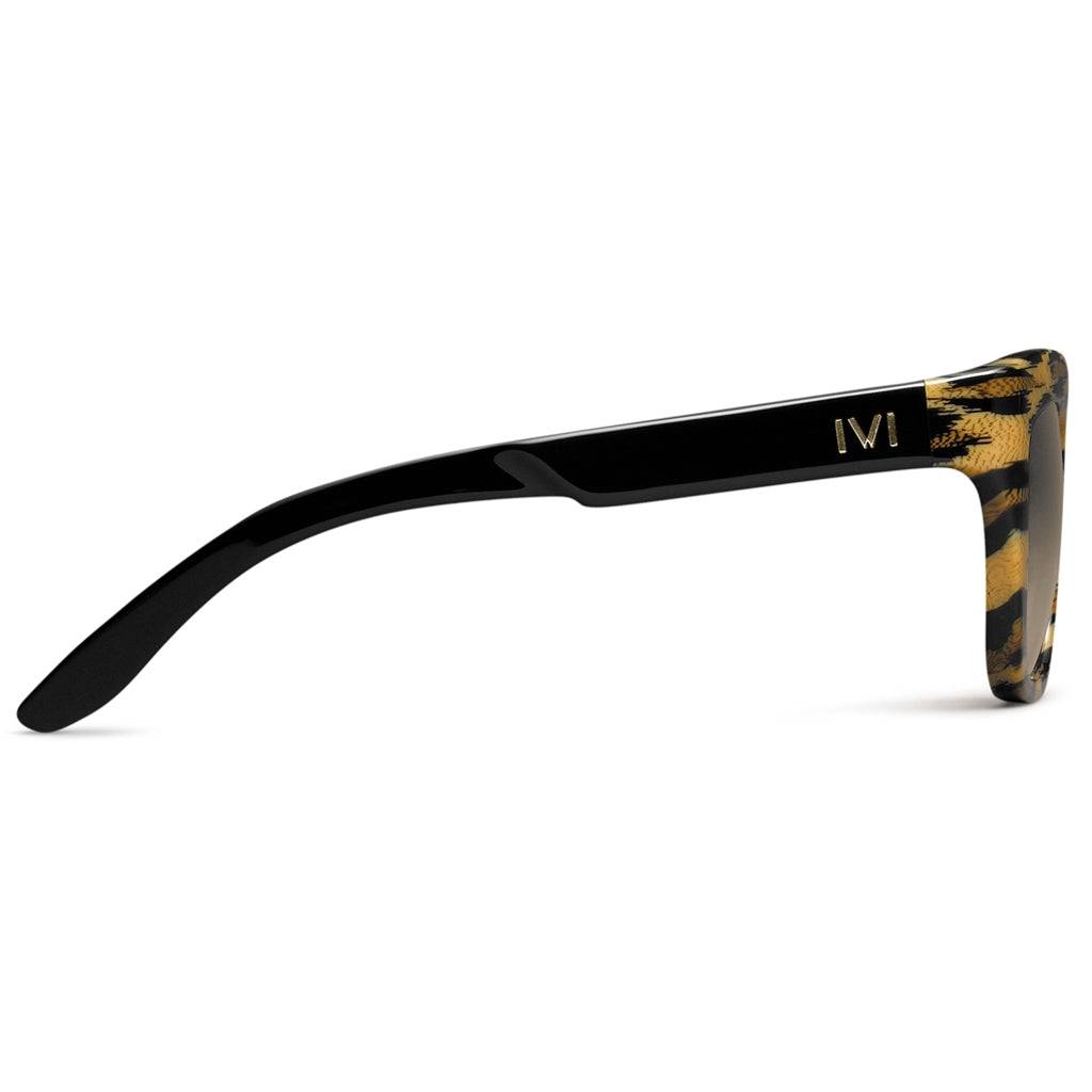 Bonnie Polished Leopard Sunglasses - Polished Black and Bronze Gradient Lens -
