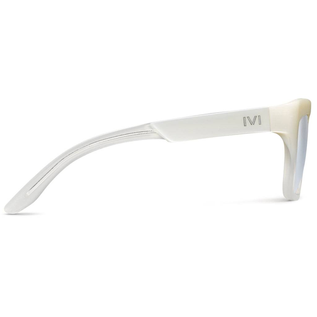 Bonnie Light Blue Sunglasses with Polished Ivory Fade and Chrome Flash Lens -