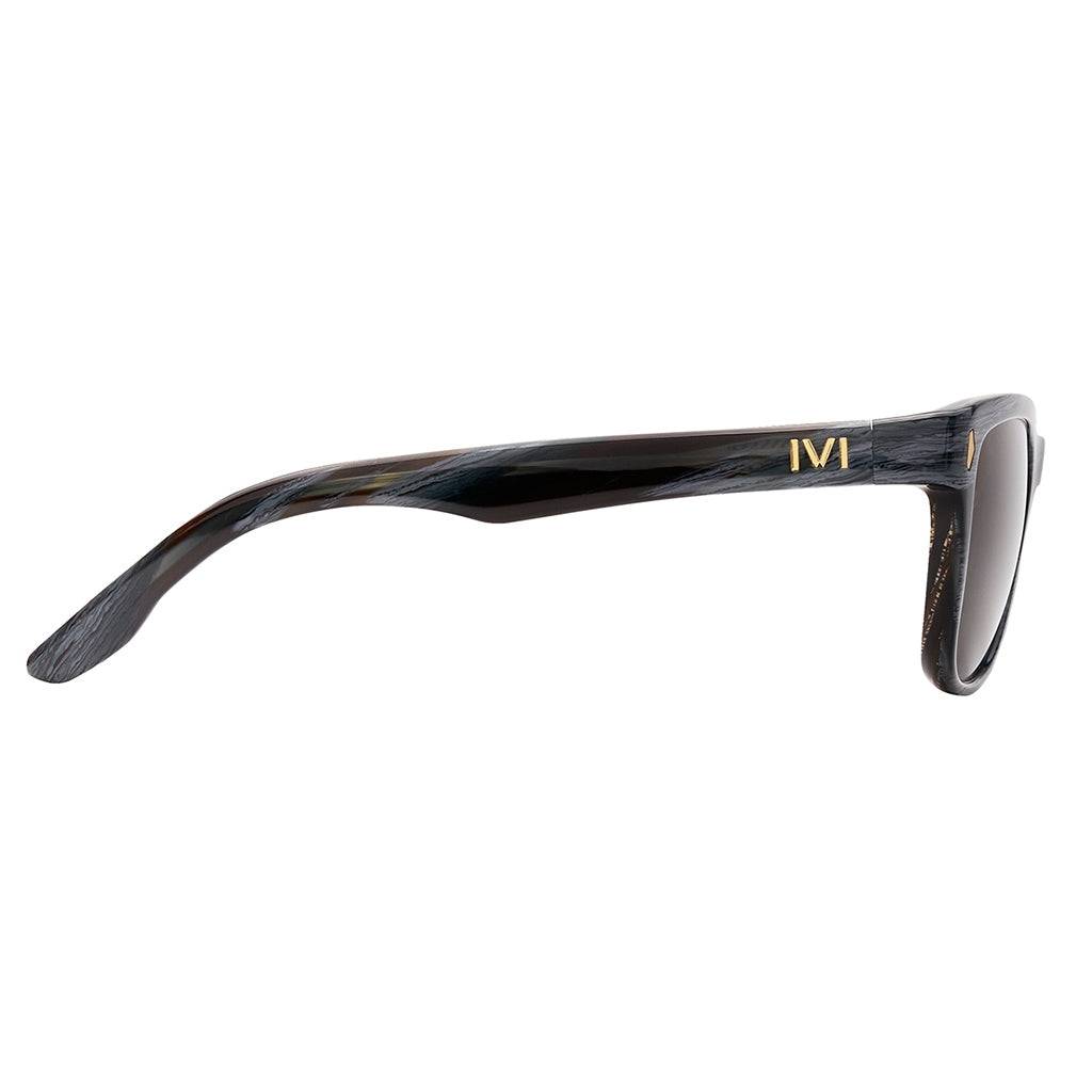 Standard Polished Double Horn Sunglasses with Bronze Polarized Lens -