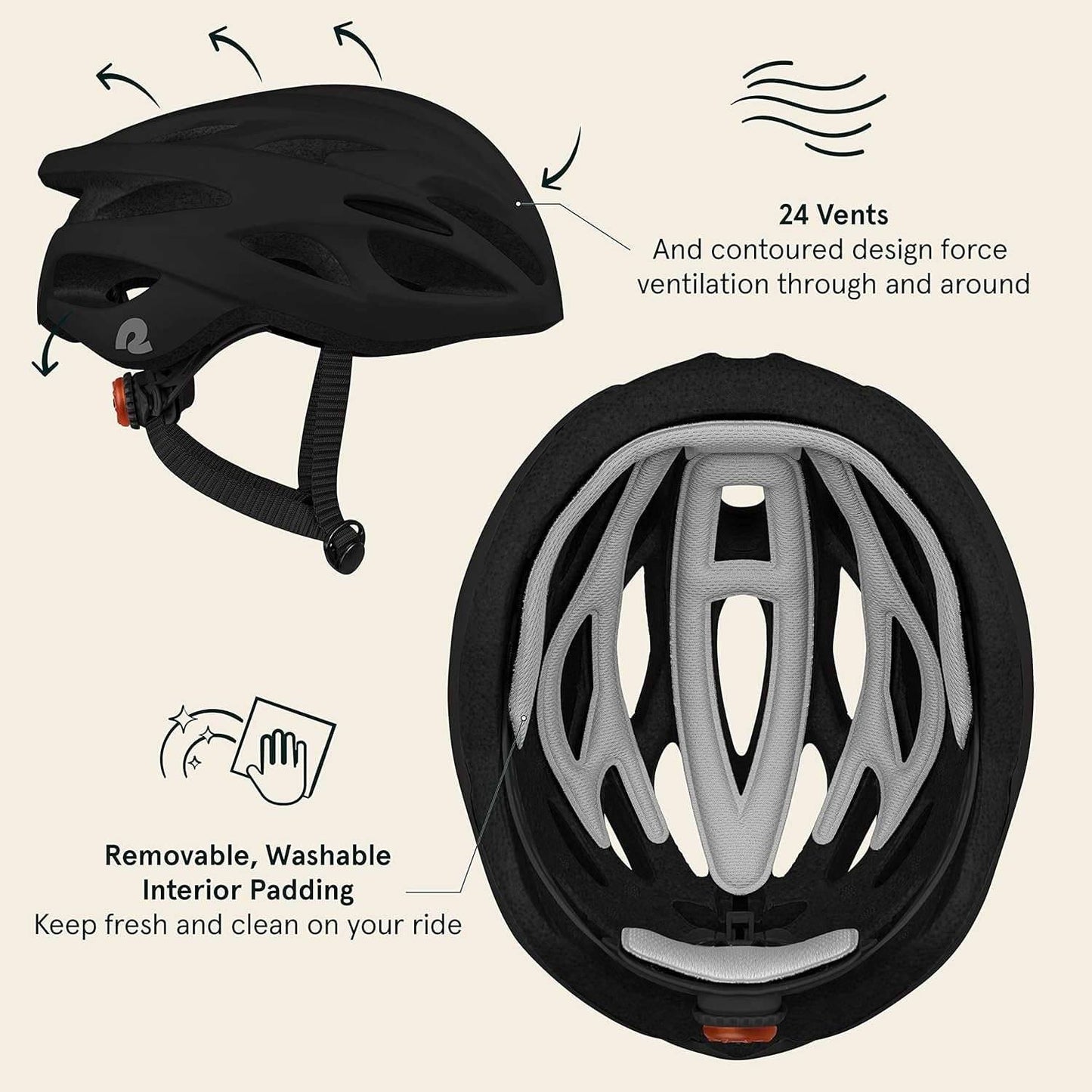 Silas Adult Bike Helmet - Lightweight and Comfortable with Light for Men & Women -