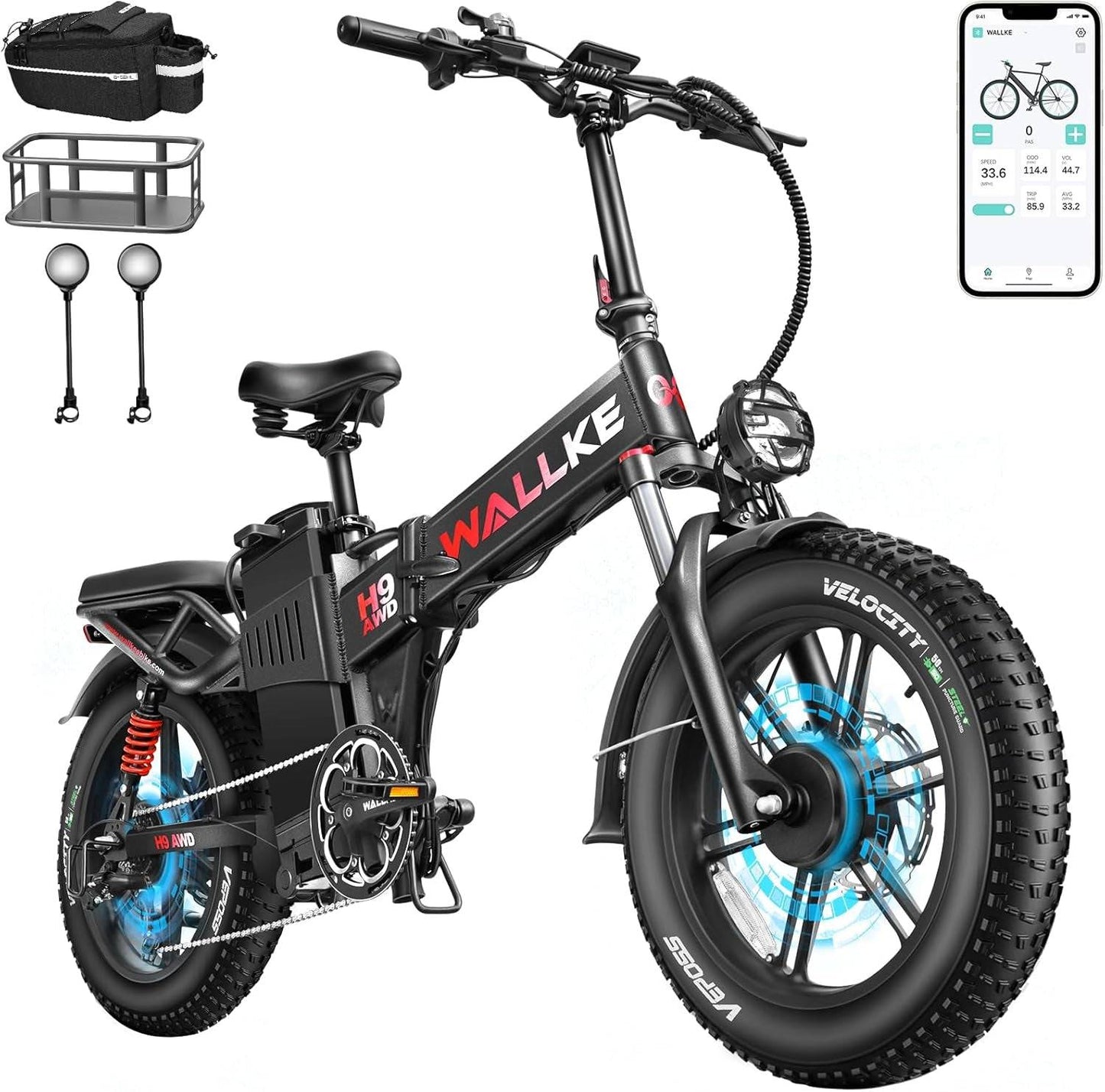 Electric Fat Tire Folding E-Bike for Adults - 20" Fat Tire with Hydraulic Brakes -