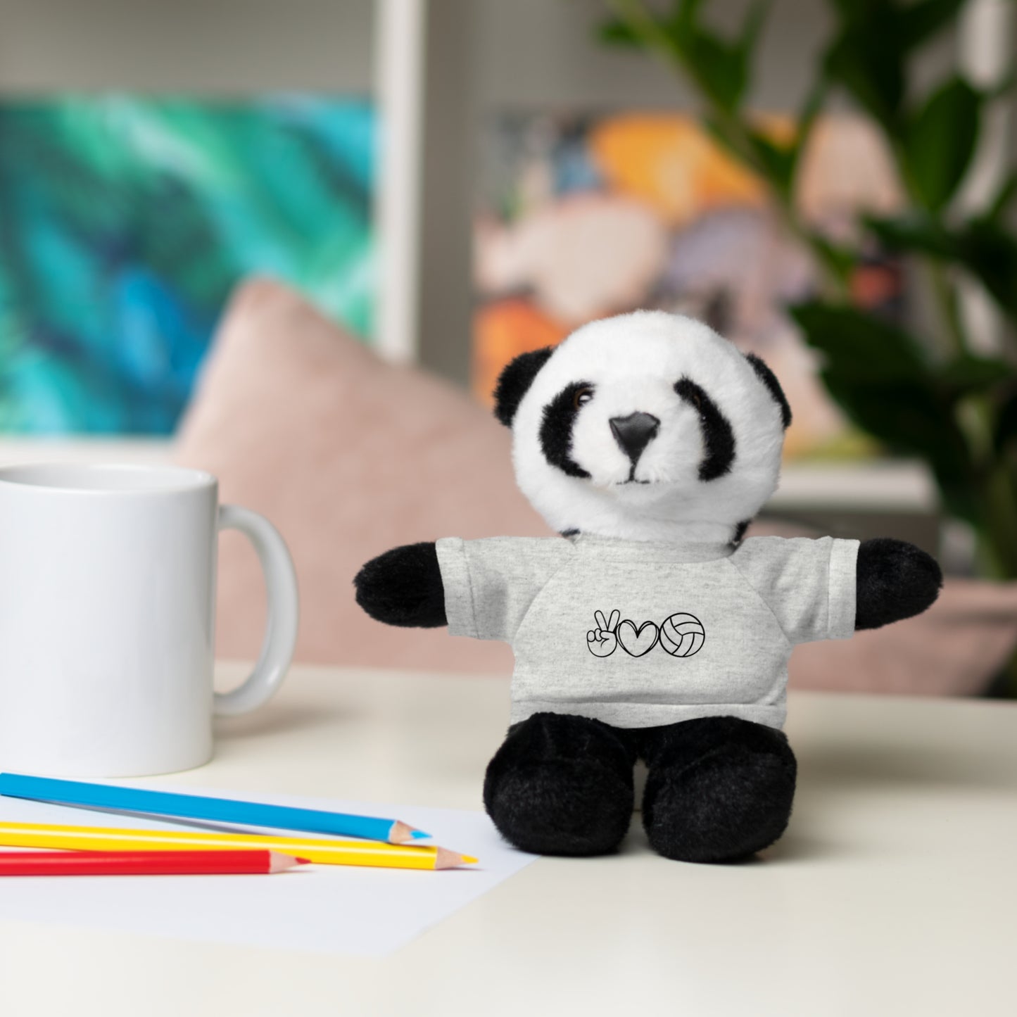 Cute Volleyball Teddy Bear with Tee, Stuffed Animal Gift