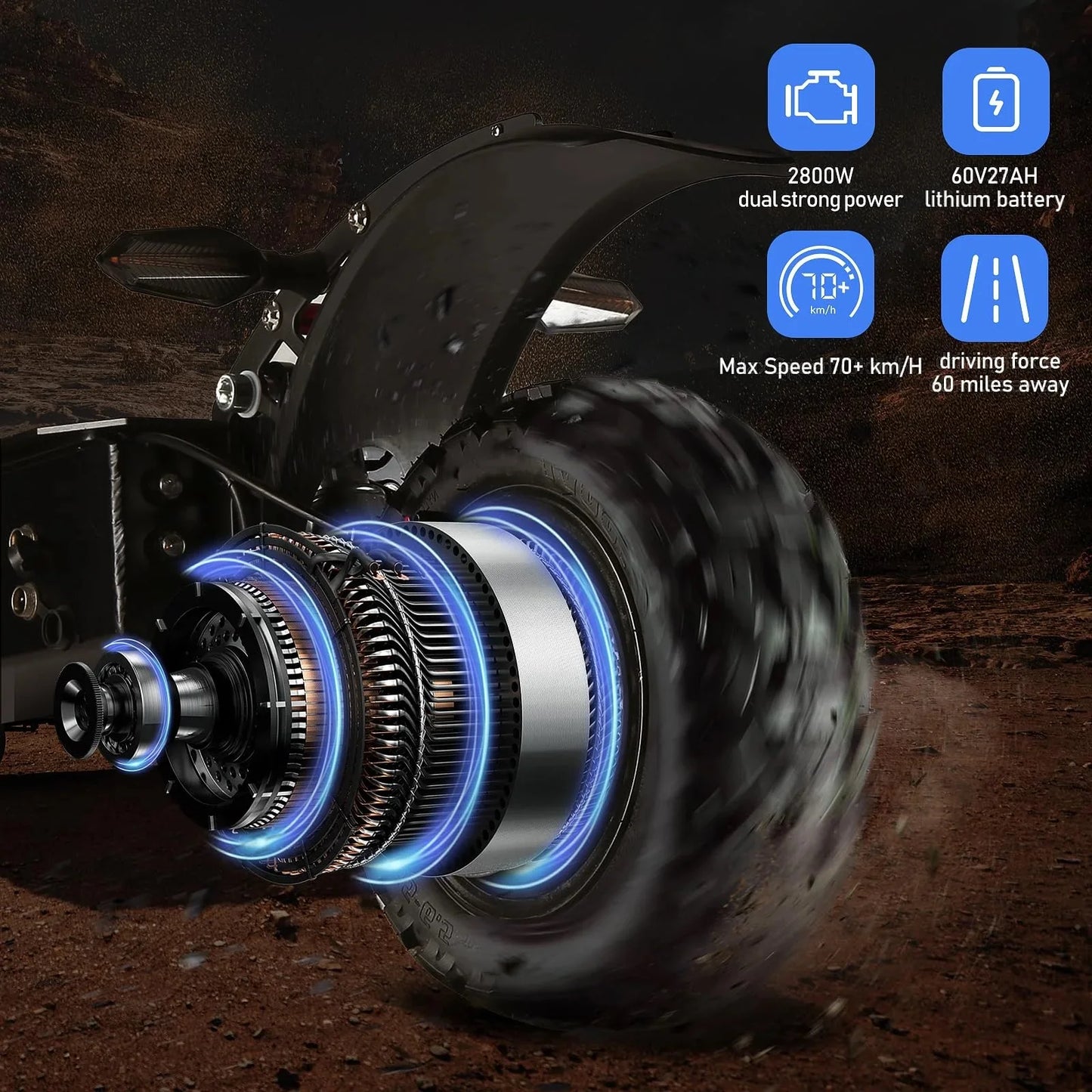 Electric Scooter, Folding Scooter, Dual Motor 60V27AH Battery, Dual Disc Hydraulic Oil Brake, Dual Shock Absorption, with Seat