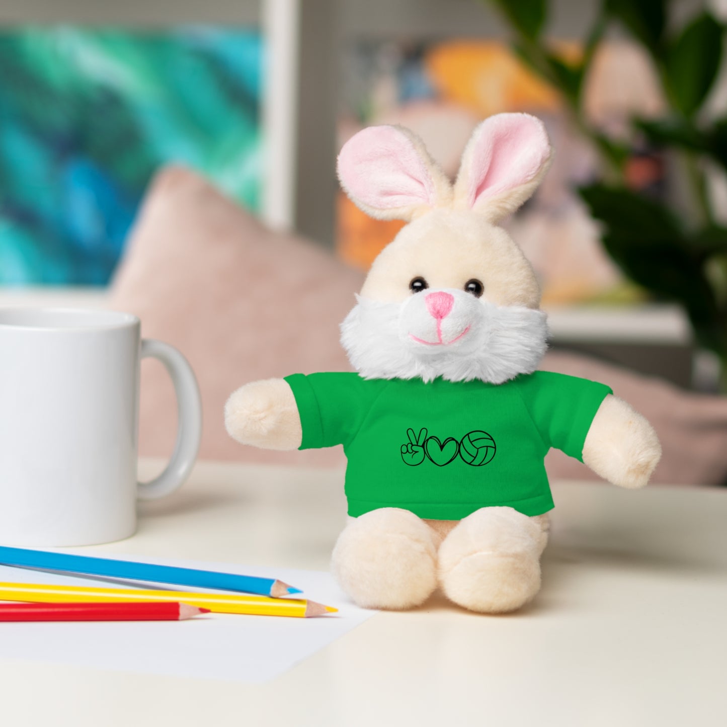 Cute Volleyball Teddy Bear with Tee, Stuffed Animal Gift