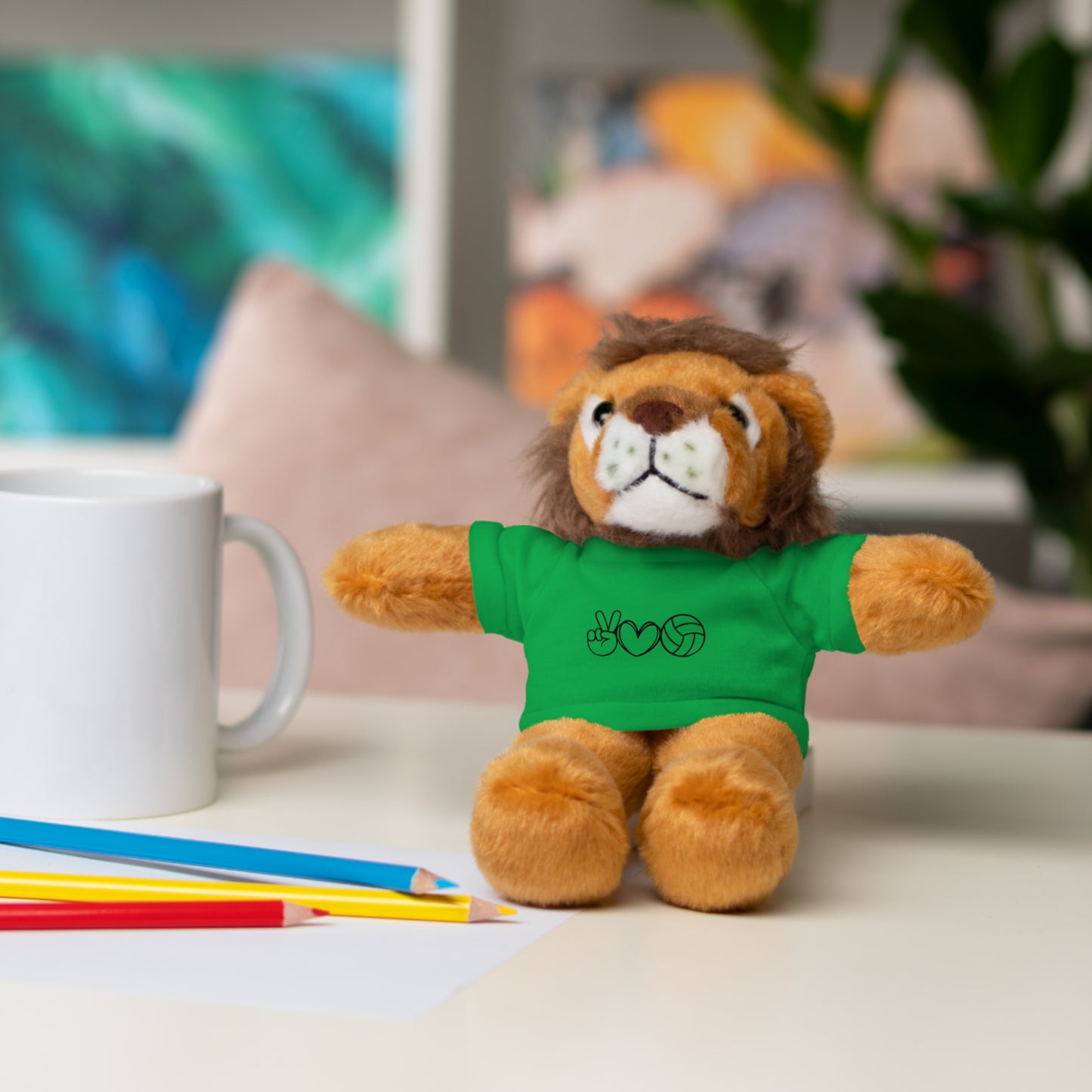 Cute Volleyball Teddy Bear with Tee, Stuffed Animal Gift