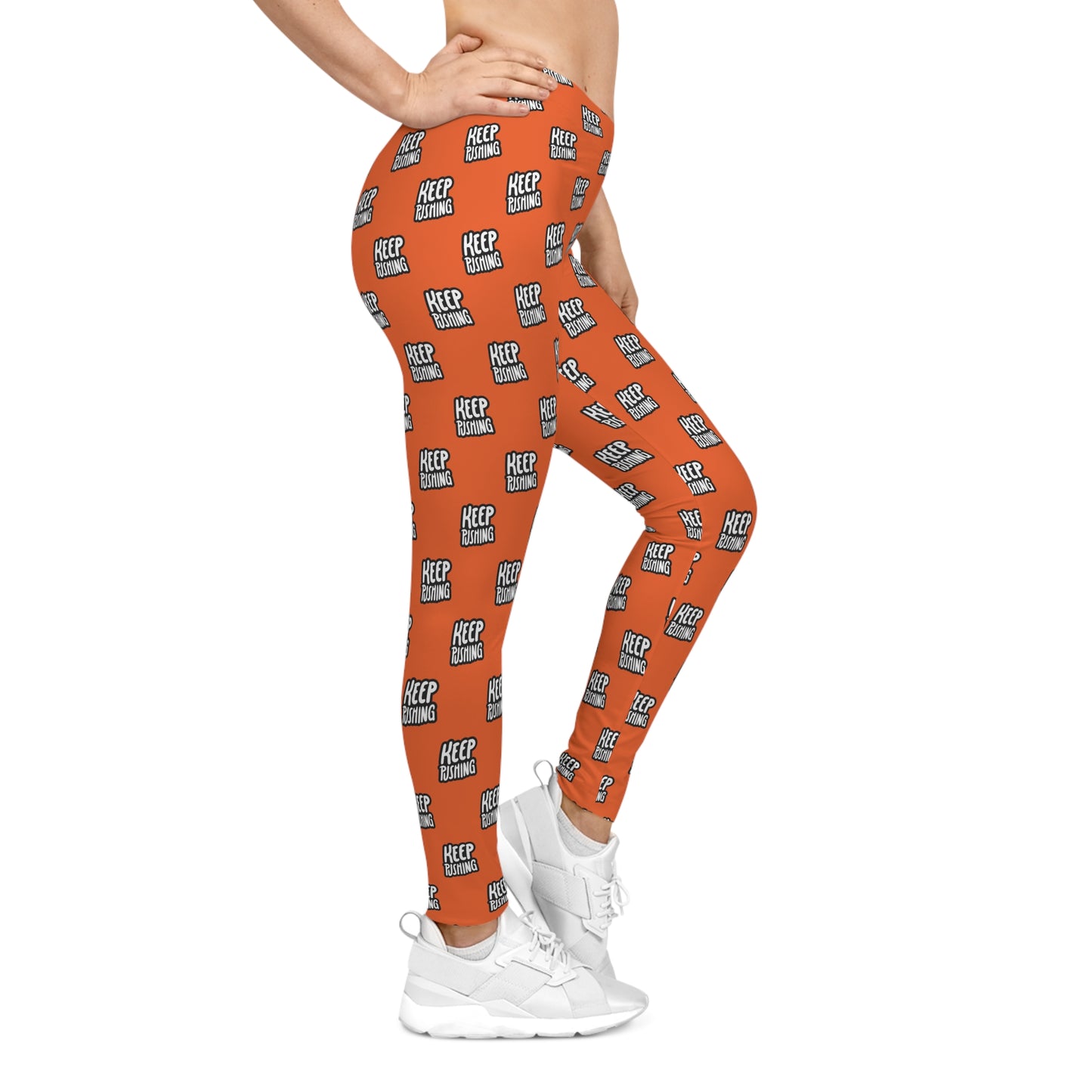 Motivational Workout Leggings, Fitness Activewear, Keep Pushing!