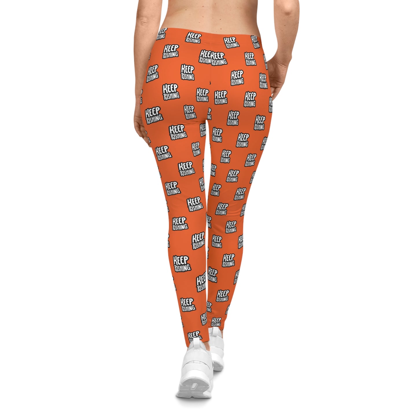 Motivational Workout Leggings, Fitness Activewear, Keep Pushing!