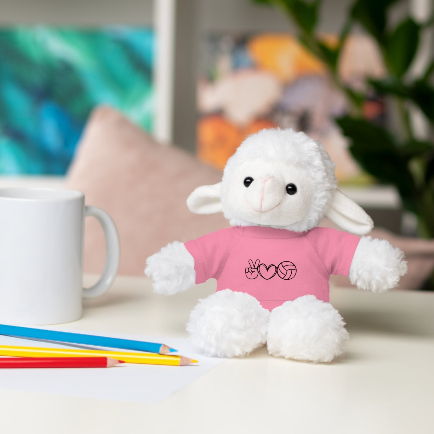 Cute Volleyball Teddy Bear with Tee, Stuffed Animal Gift