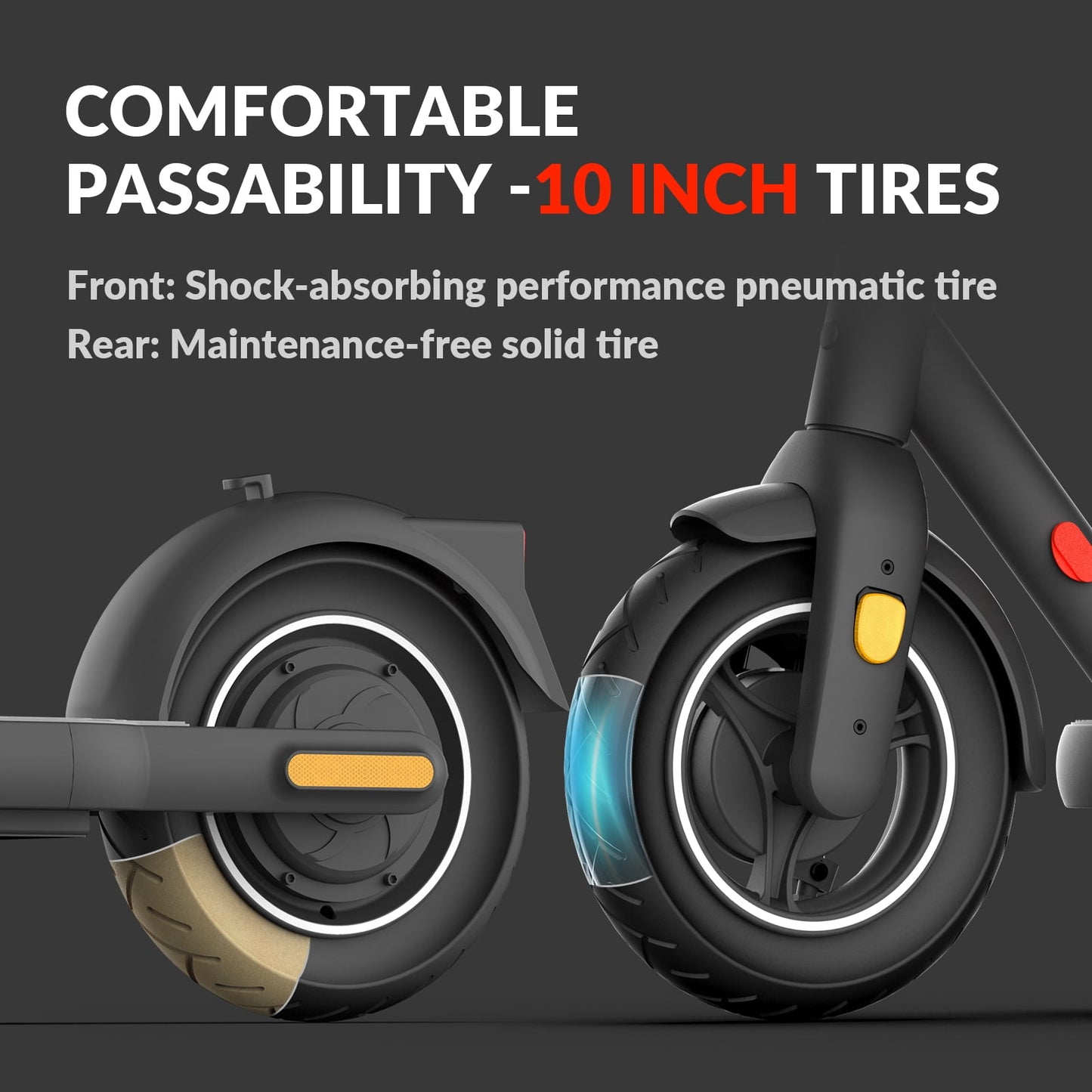 Electric Scooter Portable Folding Commuting E-Scooter with Turn Signals & App Control