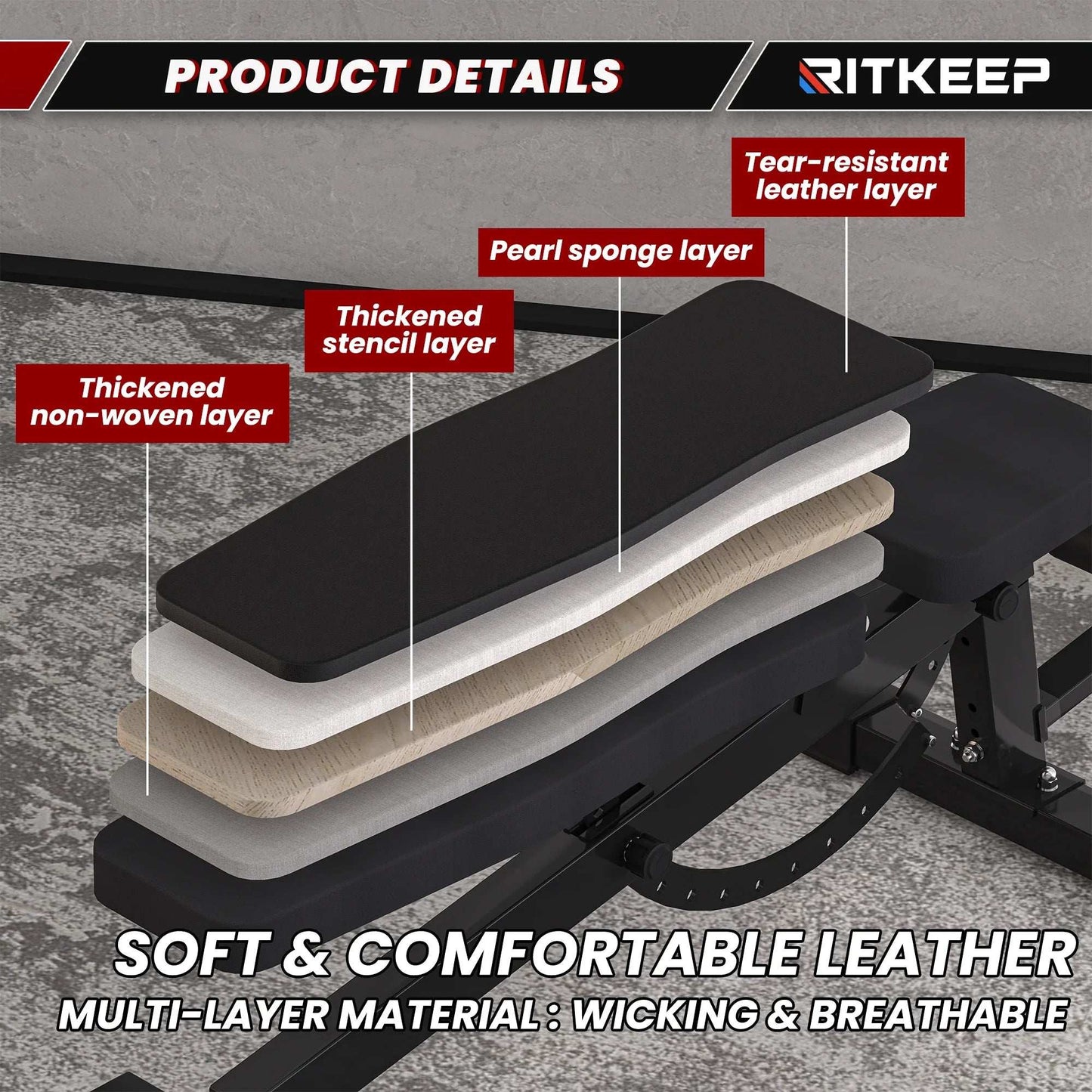 Foldable Adjustable Weight Bench with Leg Attachment for Versatile Workouts -