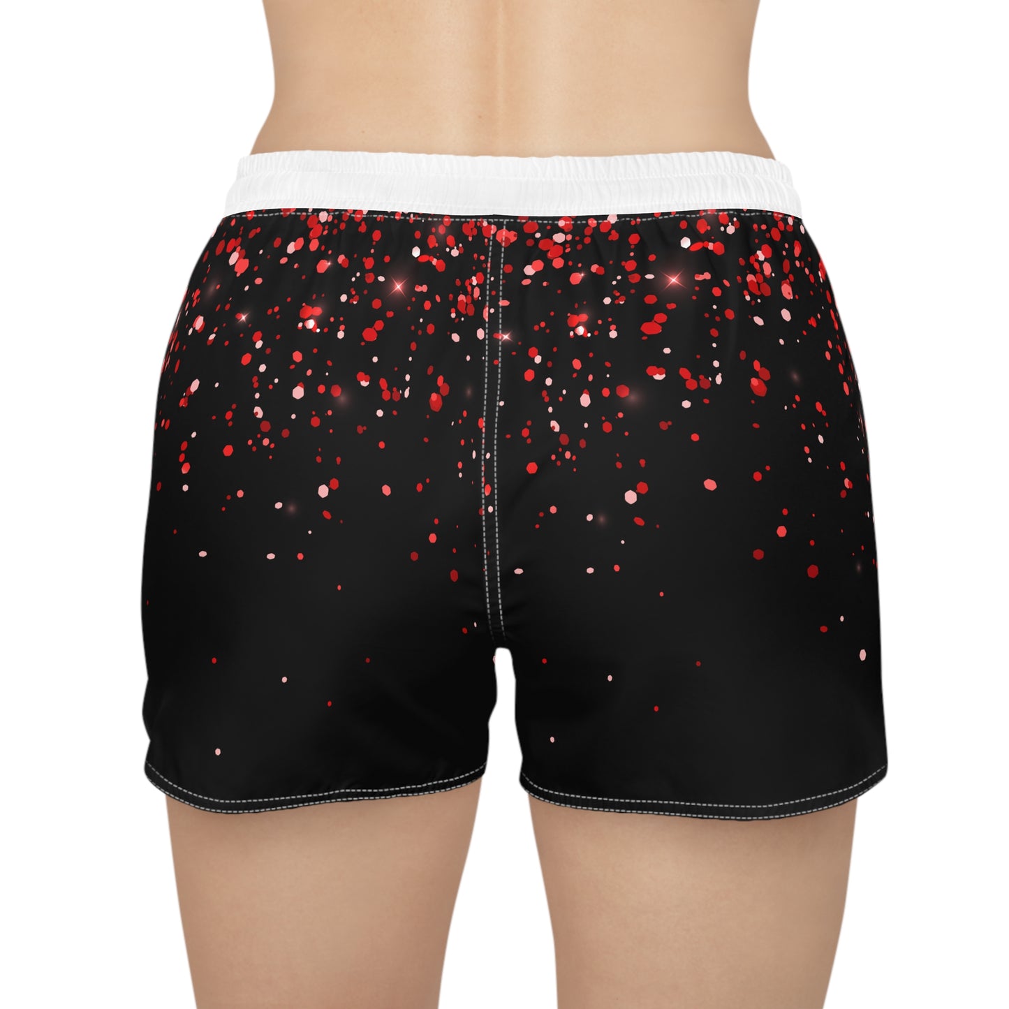 Women Athletic Shorts - 'Red Ambition' Design for Active Lifestyles