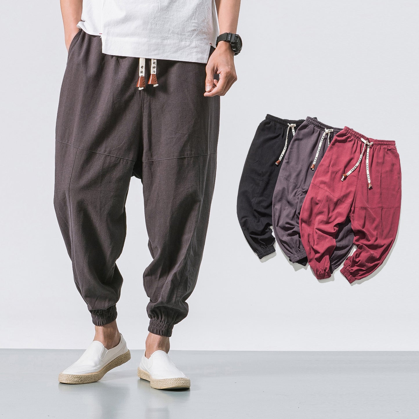 Men's Gym Pants - Hip Hop, Drawstring & Tapered Fit