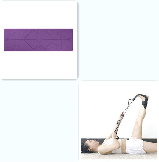 Non-Slip TPE Yoga Mat with Position Lines - Perfect for Beginners