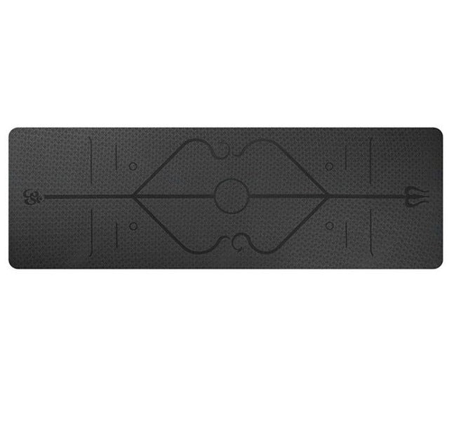 Non-Slip TPE Yoga Mat with Position Lines - Perfect for Beginners