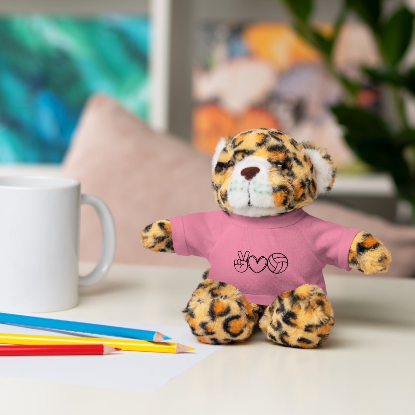 Cute Volleyball Teddy Bear with Tee, Stuffed Animal Gift