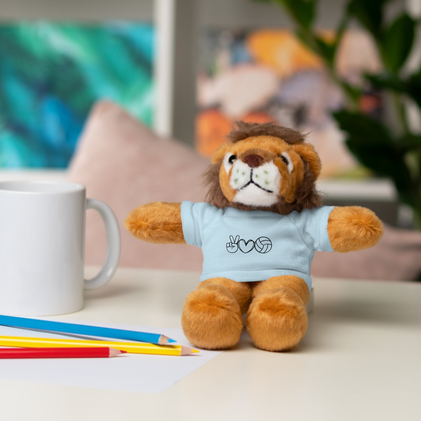 Cute Volleyball Teddy Bear with Tee, Stuffed Animal Gift