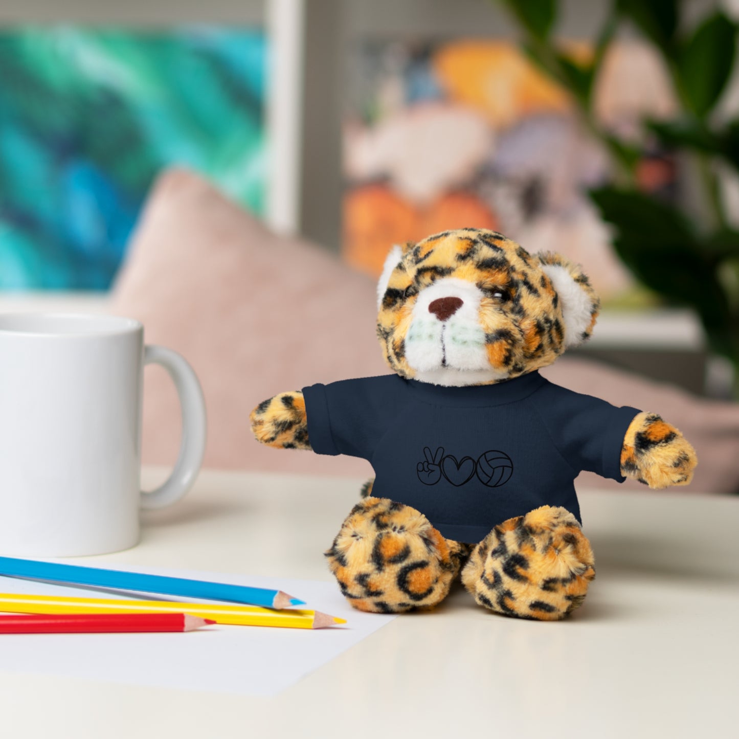 Cute Volleyball Teddy Bear with Tee, Stuffed Animal Gift
