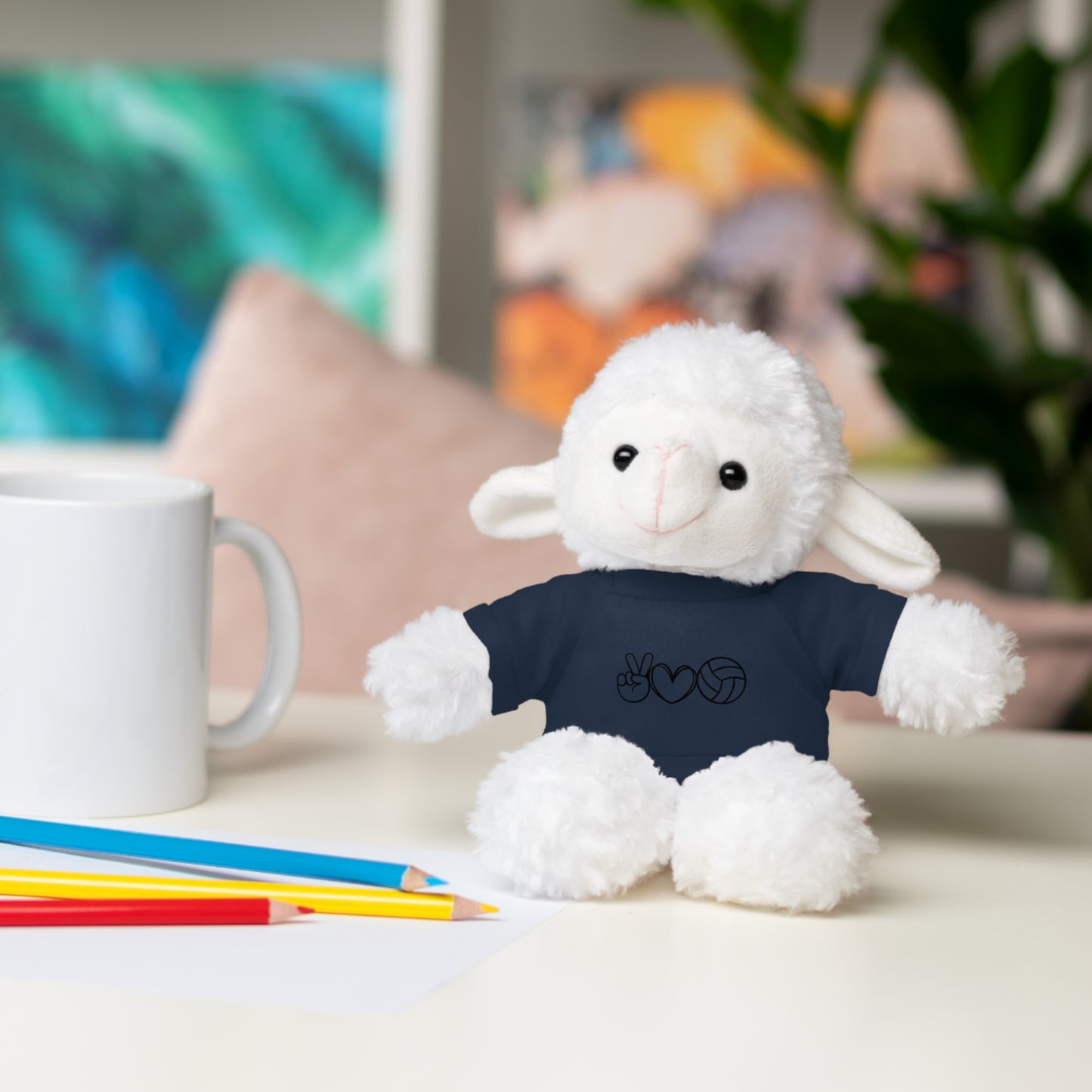 Cute Volleyball Teddy Bear with Tee, Stuffed Animal Gift