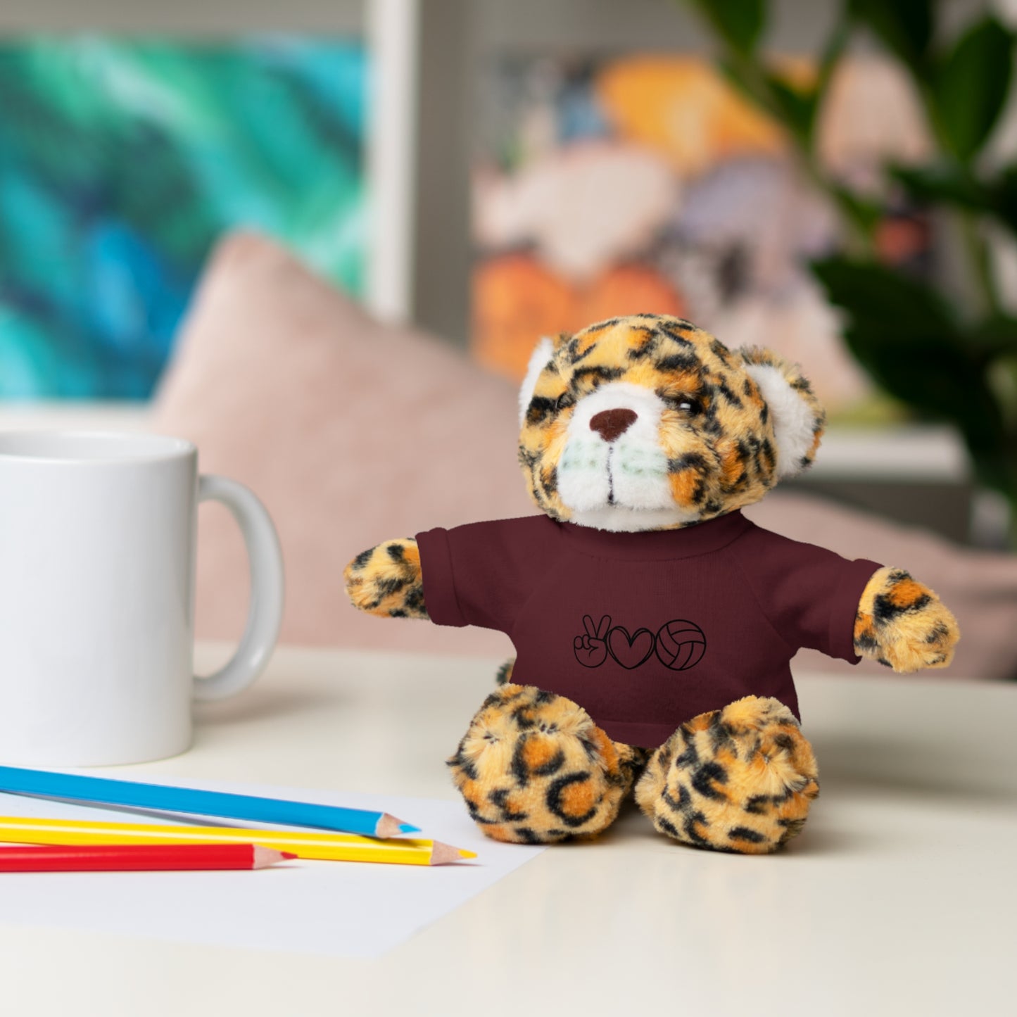 Cute Volleyball Teddy Bear with Tee, Stuffed Animal Gift