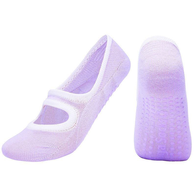 Non-Slip Gym Socks - Open-Back Indoor Floor Grip