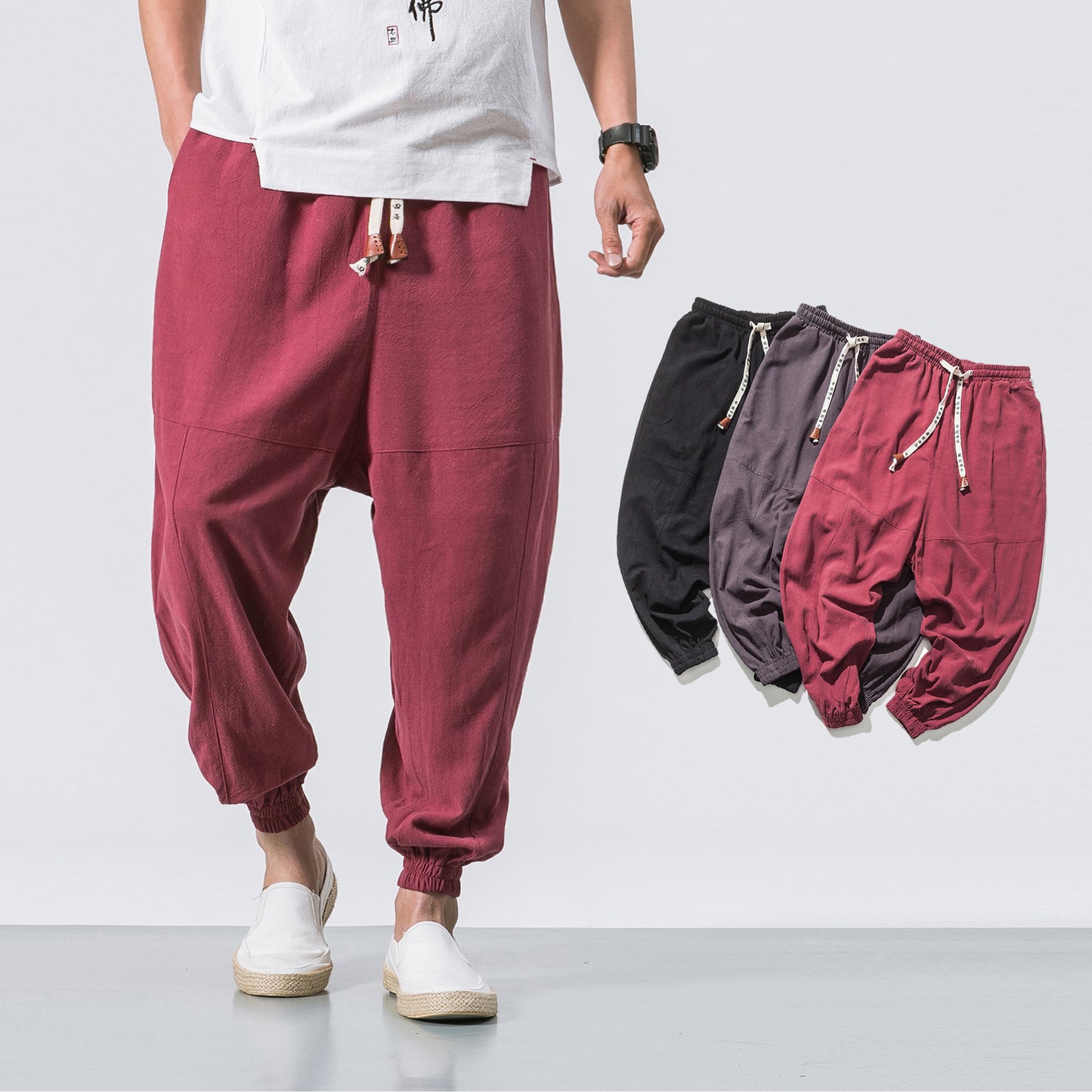 Men's Gym Pants - Hip Hop, Drawstring & Tapered Fit