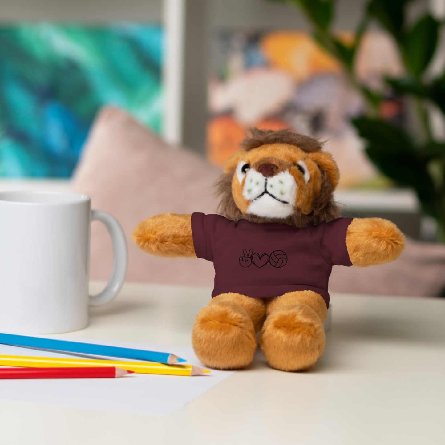 Cute Volleyball Teddy Bear with Tee, Stuffed Animal Gift