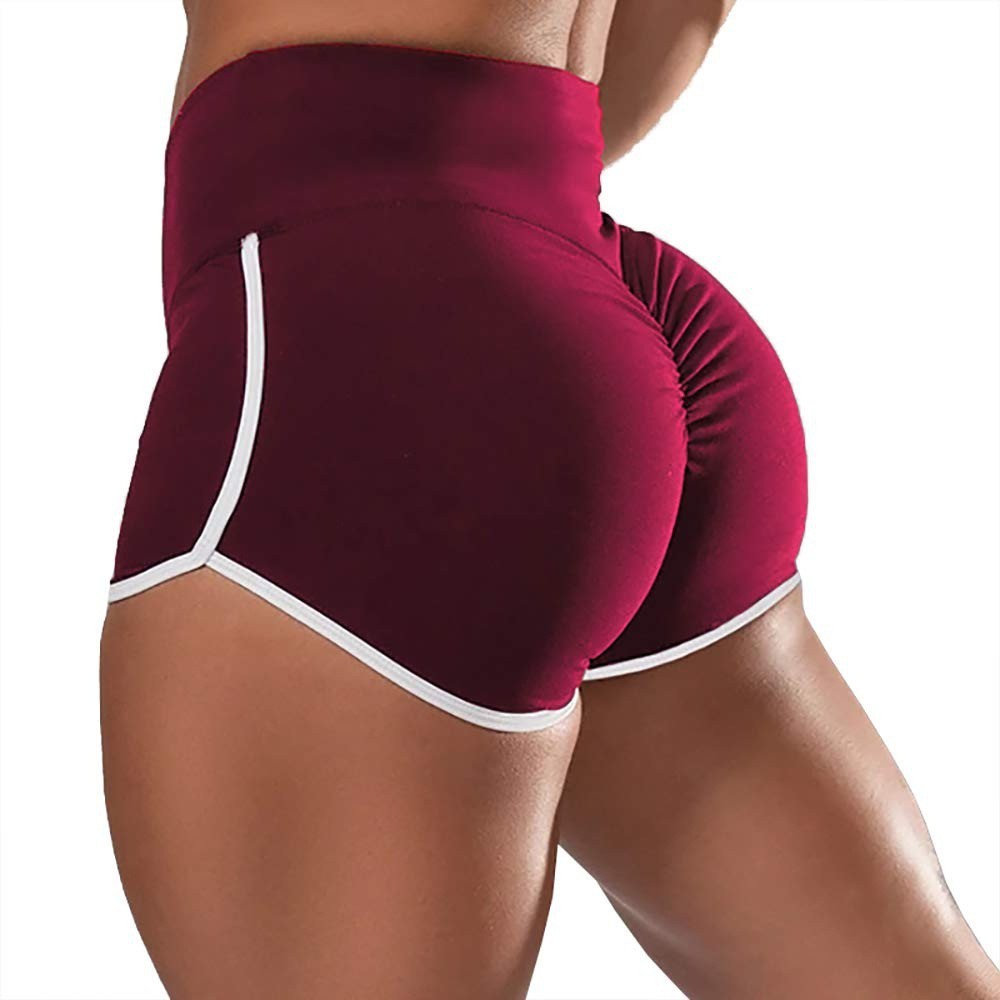 High Waist Sports Shorts - Sexy Solid Color Design