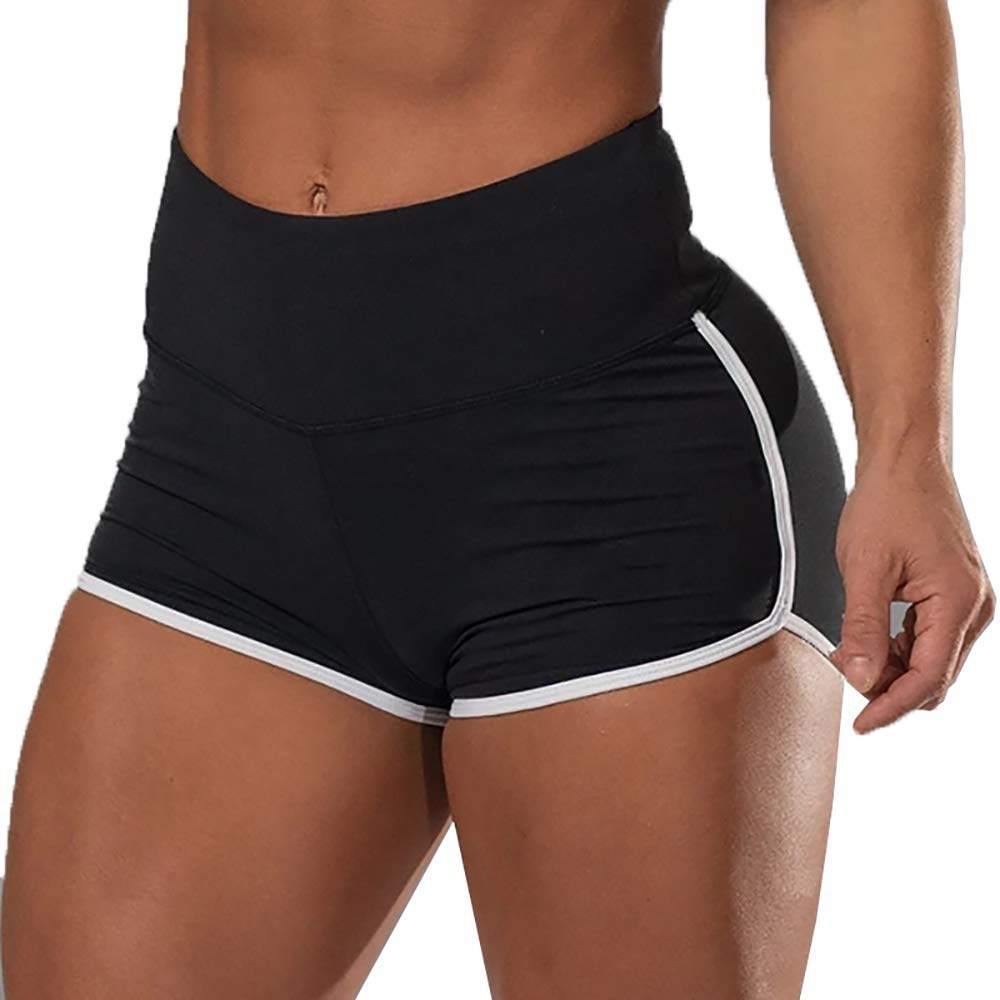 High Waist Sports Shorts - Sexy Solid Color Design