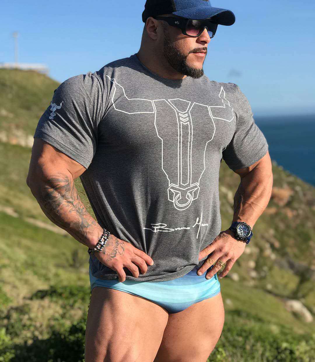 Men's Muscular Fitness Short-Sleeved Stretch Round Neck T-Shirt – Hot Style