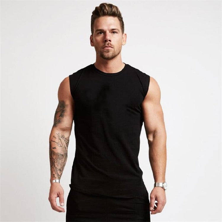 Men's Gym Tank Top - Cotton Sleeveless Fitness Shirt for Optimal Comfort -