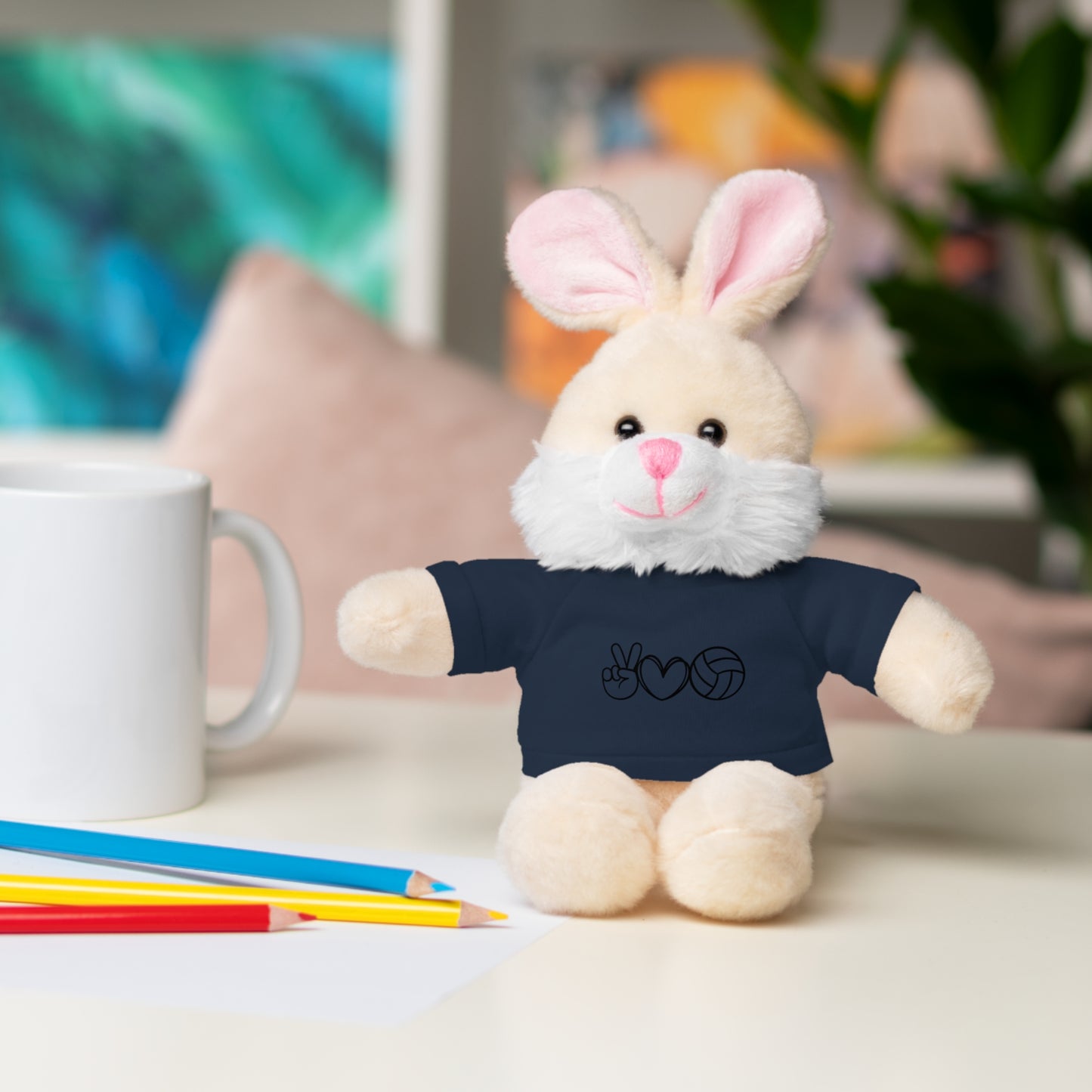 Cute Volleyball Teddy Bear with Tee, Stuffed Animal Gift
