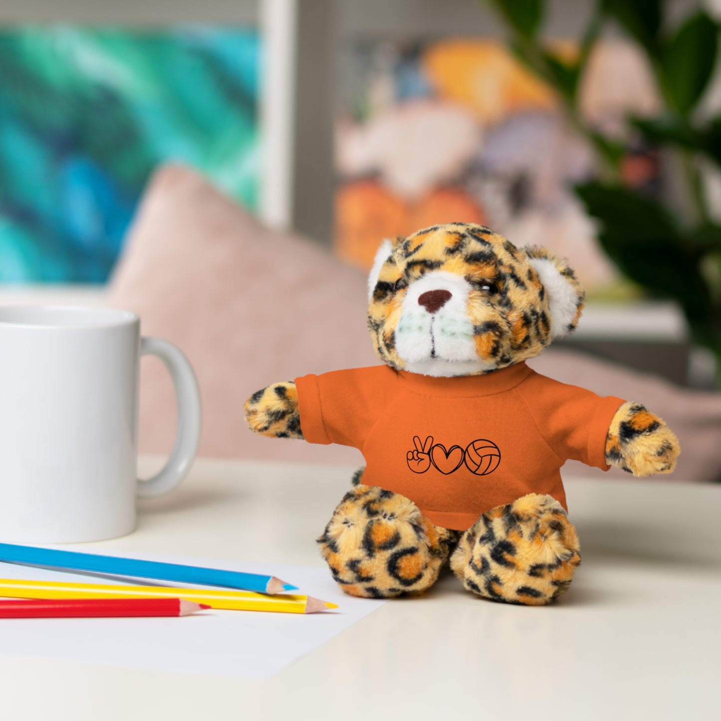 Cute Volleyball Teddy Bear with Tee, Stuffed Animal Gift
