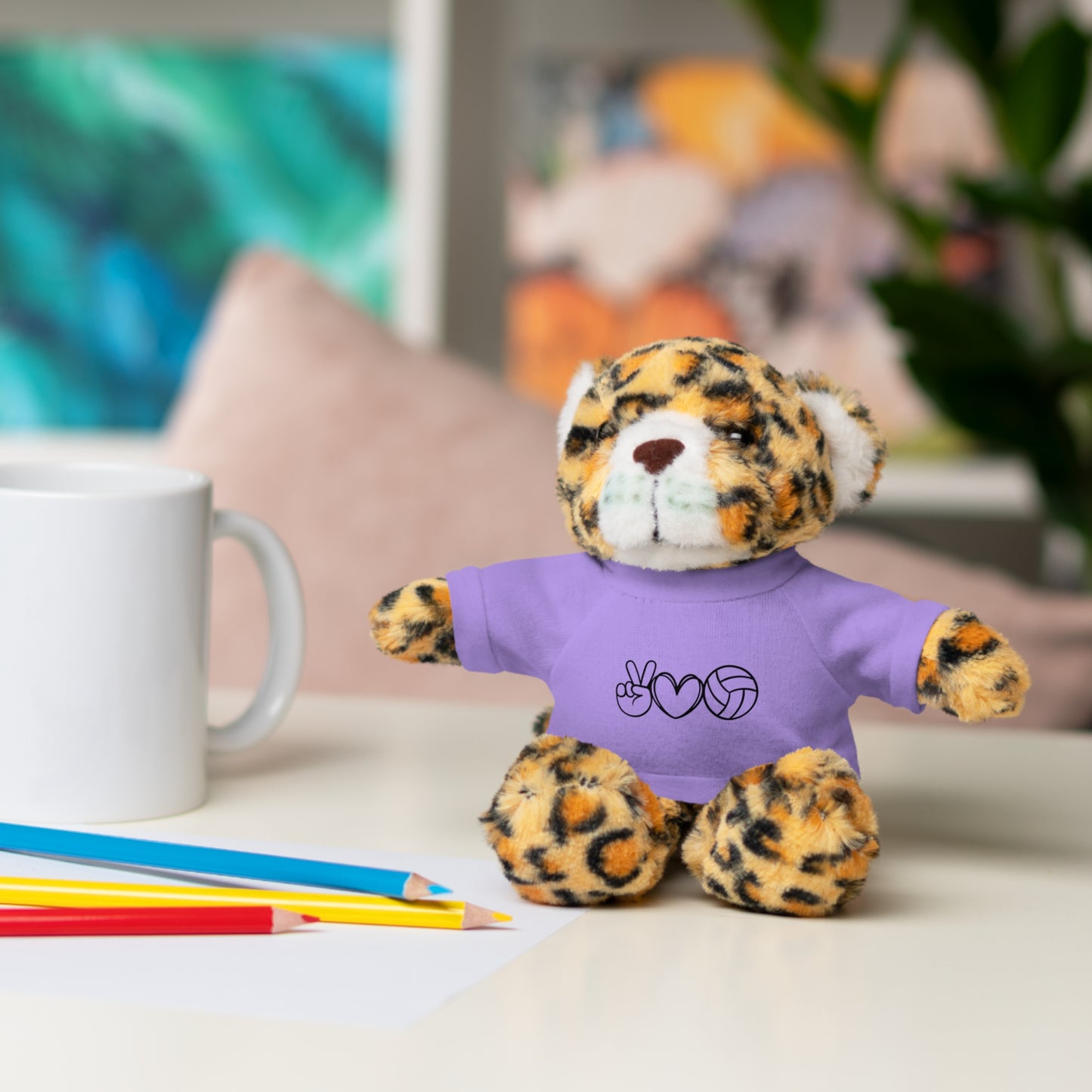 Cute Volleyball Teddy Bear with Tee, Stuffed Animal Gift