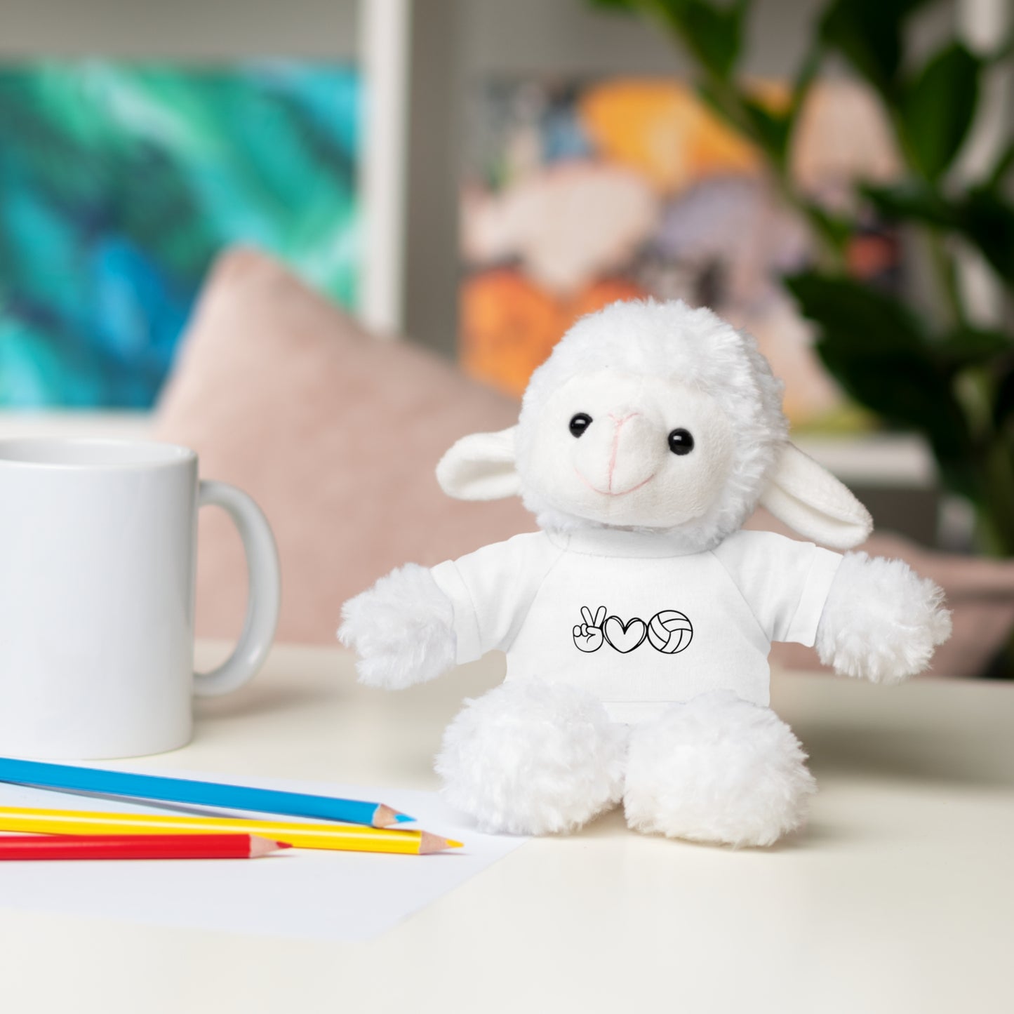 Cute Volleyball Teddy Bear with Tee, Stuffed Animal Gift