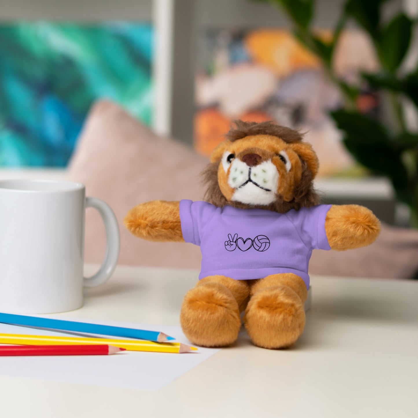 Cute Volleyball Teddy Bear with Tee, Stuffed Animal Gift