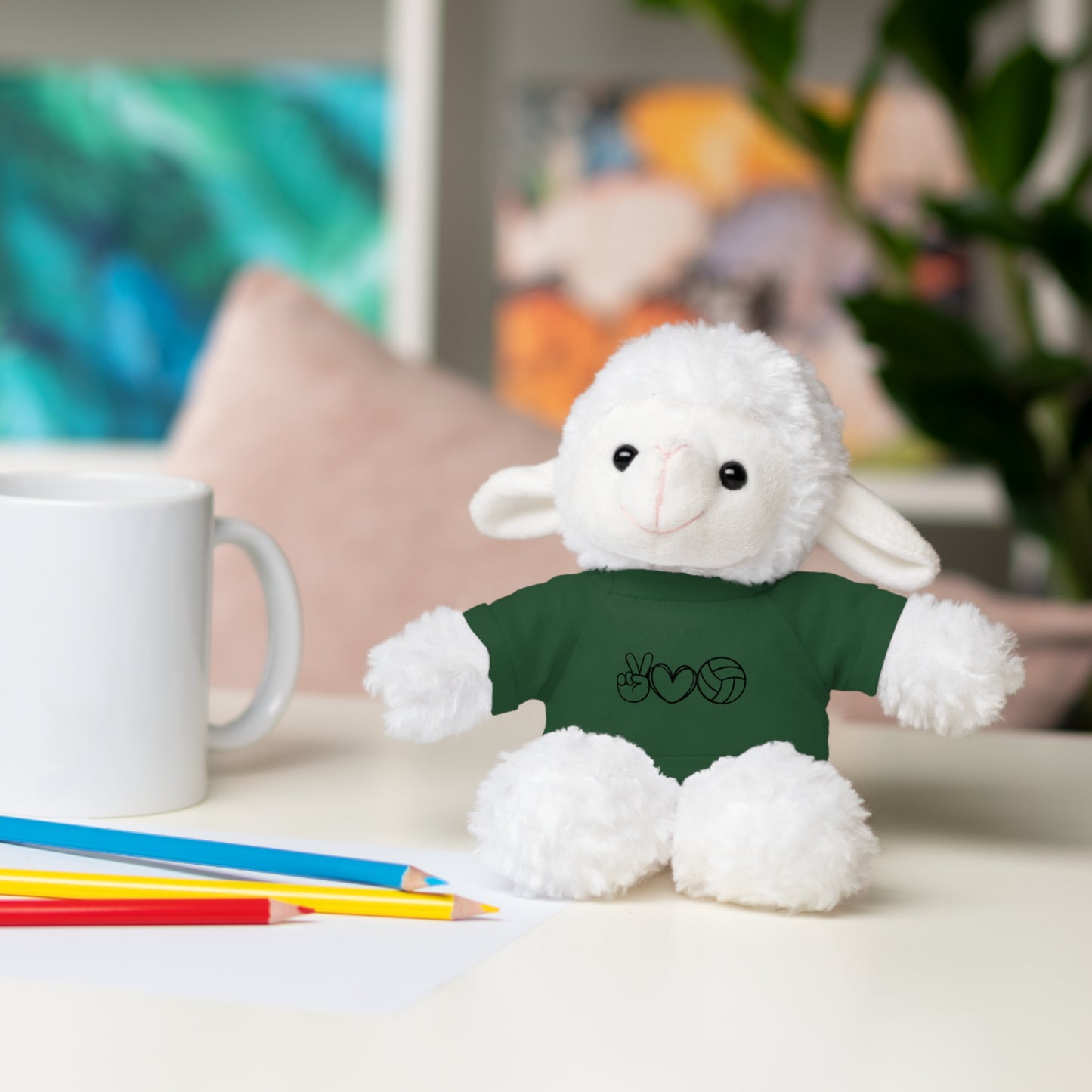 Cute Volleyball Teddy Bear with Tee, Stuffed Animal Gift
