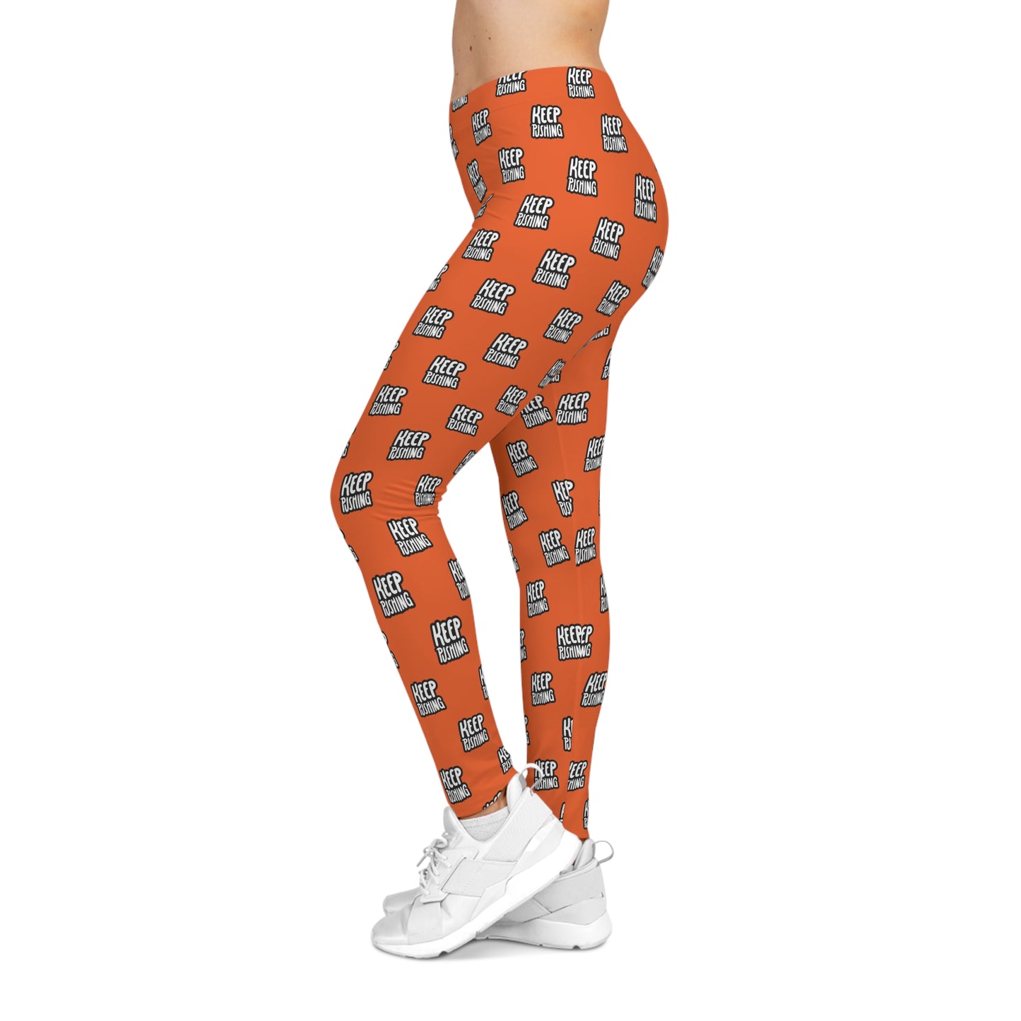 Motivational Workout Leggings, Fitness Activewear, Keep Pushing!