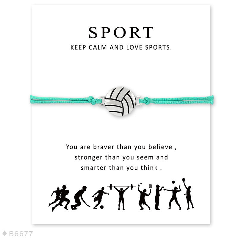 Double Drop Ball SPORT Blessing Card Bracelet