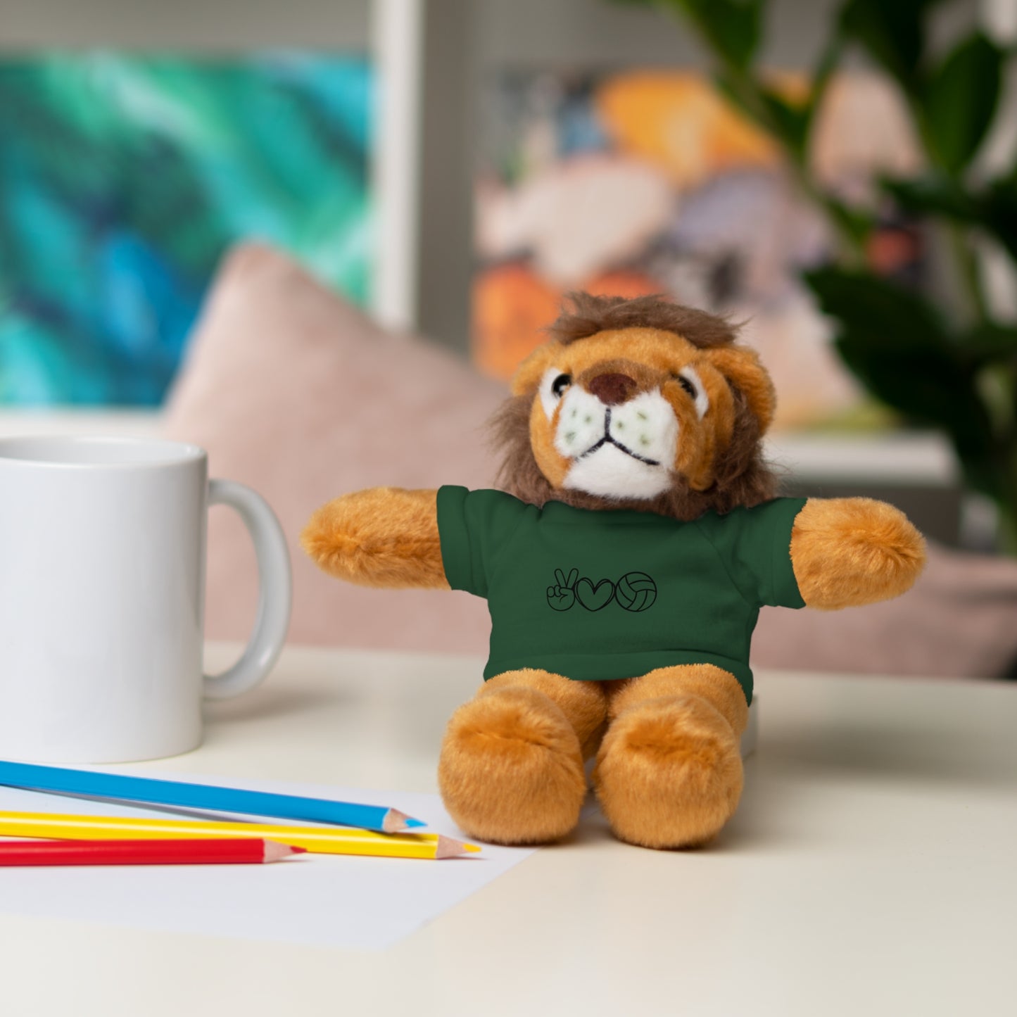 Cute Volleyball Teddy Bear with Tee, Stuffed Animal Gift
