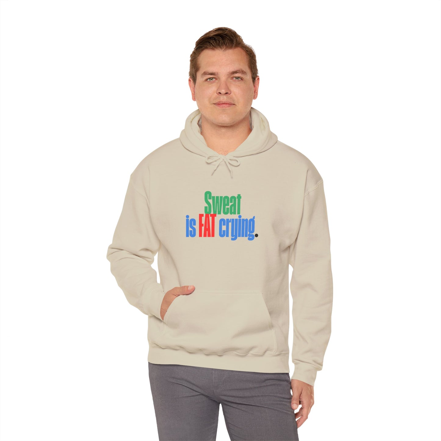 Men's Gym Hoodie - Sweat is Fat Crying | Motivational Weightlifting Apparel