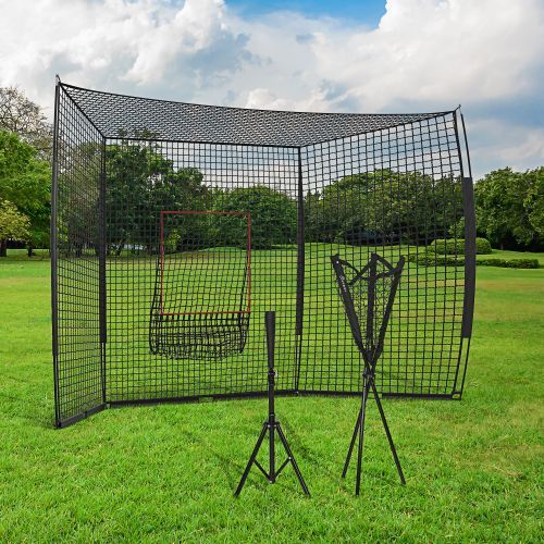 Soozier 17' x 5.5' Baseball Net with Strike Zone, Tee, Caddy, and Carry Bag