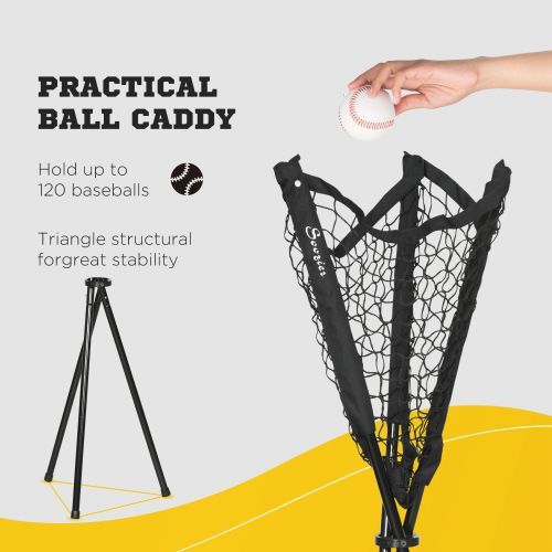Soozier 17' x 5.5' Baseball Net with Strike Zone, Tee, Caddy, and Carry Bag