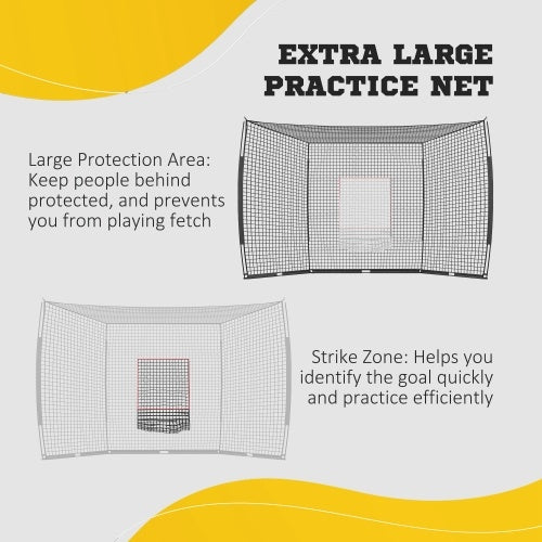 Soozier 17' x 5.5' Baseball Net with Strike Zone, Tee, Caddy, and Carry Bag