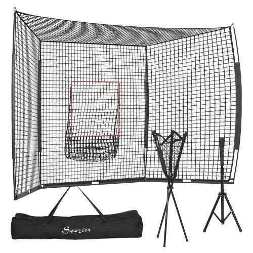 Soozier 17' x 5.5' Baseball Net with Strike Zone, Tee, Caddy, and Carry Bag