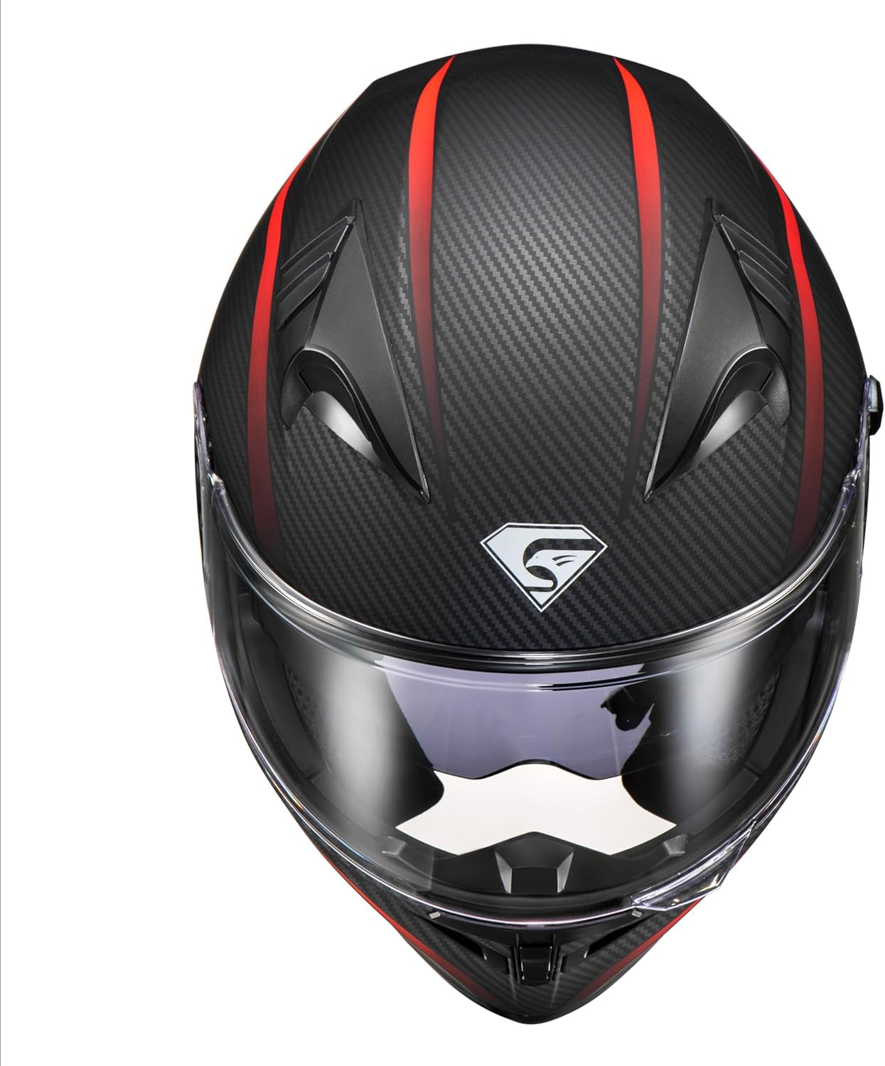 Full Face Motorcycle Helmet with Internal Tinted Visor & DOT Approved for Moped ATV Cruiser Scooter (Matt Red, Large)