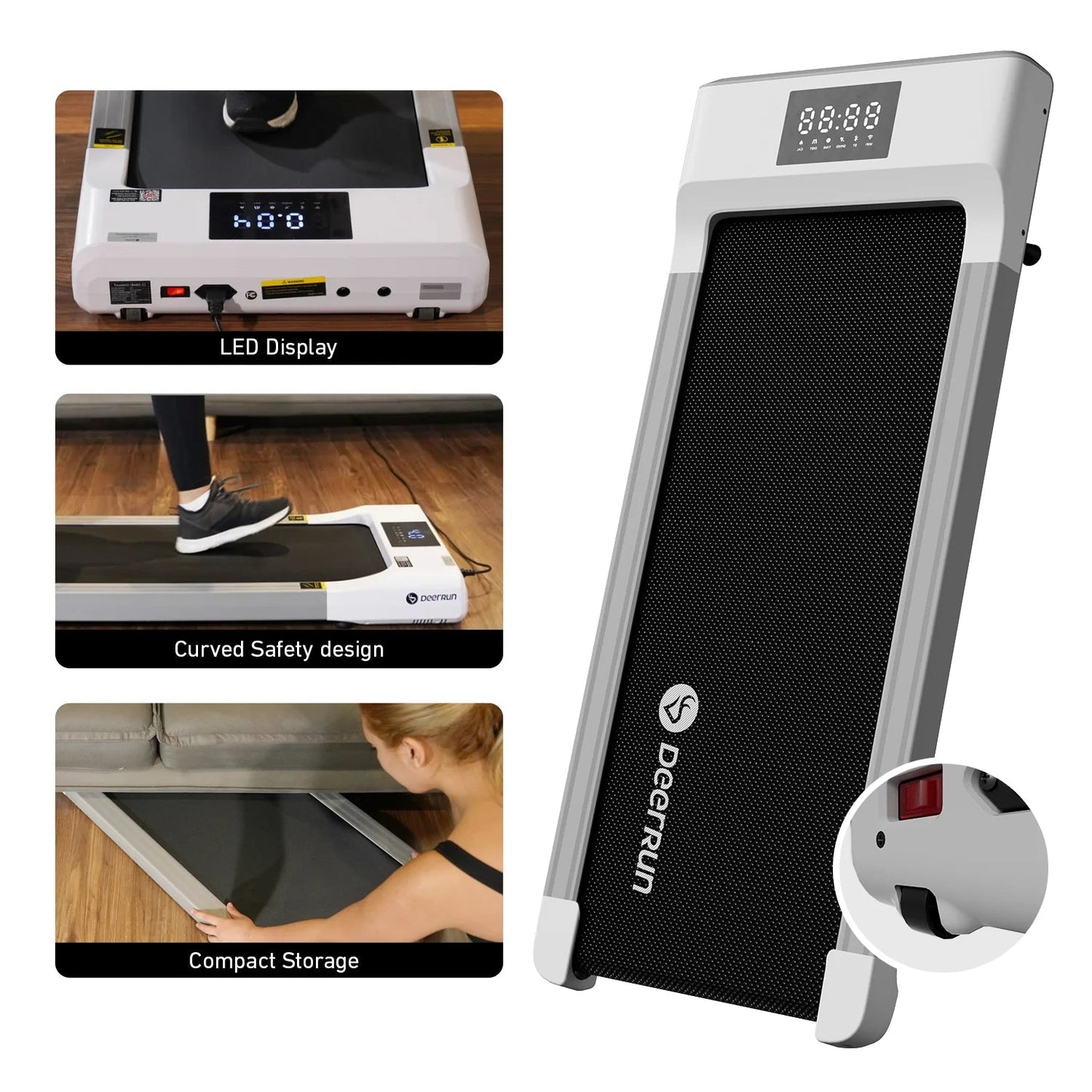 Classic Pro Walking Pad Treadmill 300Lbs Capacity & Longer Size with Remote Control - Deerrun Q1 Walking Pad -